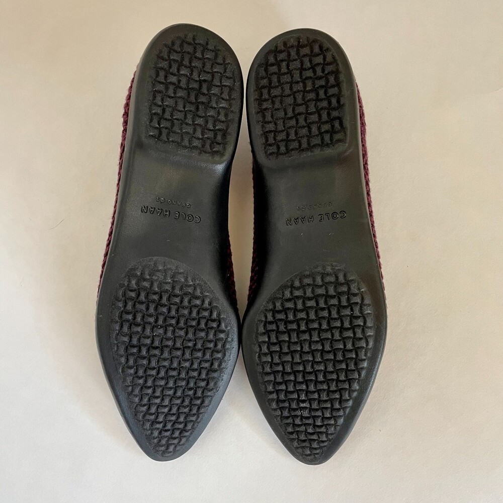 NWOT Cole Haan Springfeel Stitchlite Skimmer Washable Flats in Burgundy Size 6 - Picture 10 of 11